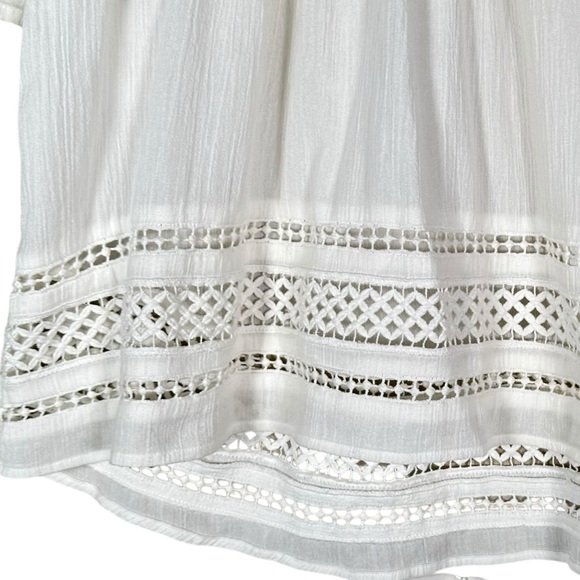 SEA NEW YORK Figgy Floral Appliqué Lace Trim Gauze Blouse - Picture 6 of 11